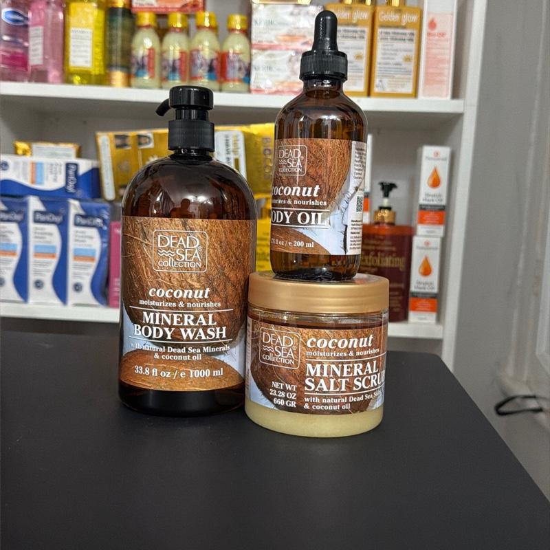 Coconut body wash,scrub,oil.set